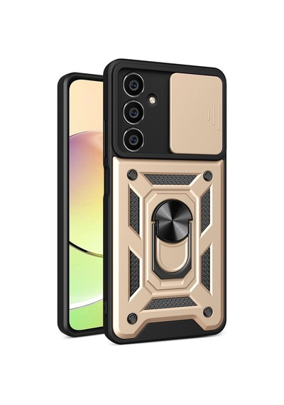 Samsung Galaxy A25 5g Kılıf Pars Lens Yüzüklü Silikon - Gold 0.2M-Çok Renkli