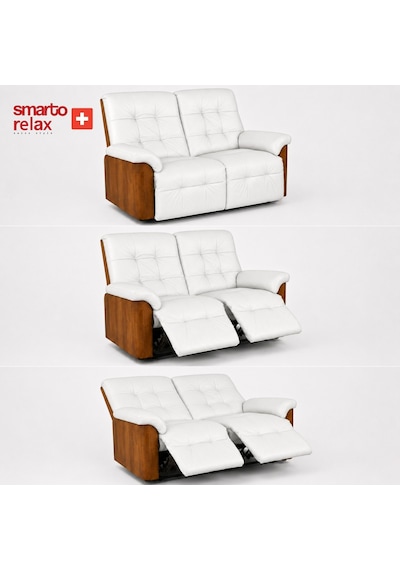 Smarto Relax Berlin İkili Yatar Ayak Uzatmalı Ergonomik Deri Tv Koltuğu Baba Koltuğu Beyaz