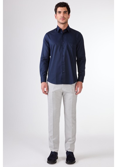 Dufy Lacivert Erkek Slim Fit Klasik Yaka Uzun Kol Gömlek - 108000 Lacivert