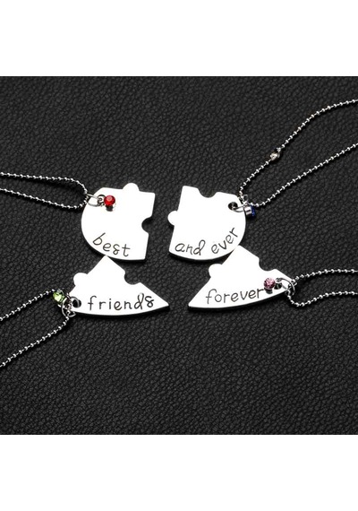 Müstesna Bff En Iyi Arkadaş 4'Lü Kolye Best Friend Aksesuar Kolyesi Gümüş
