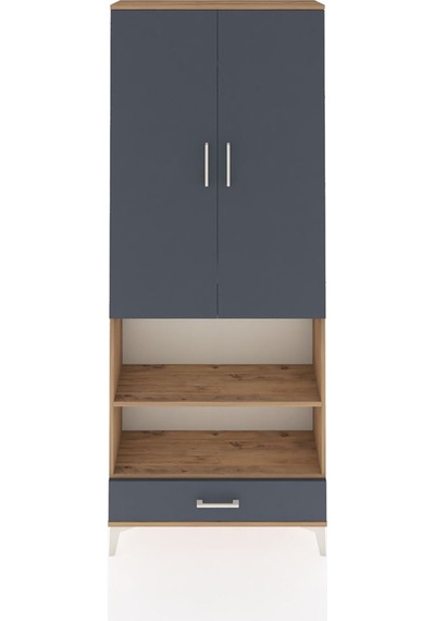 Arges Dolap 4 Raflı Tek Çekmeceli Tek Askılı 88x30x221 Çam-an... Çam