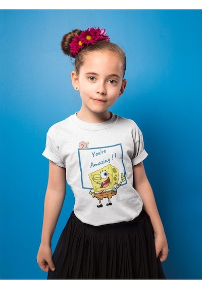 Sevbano Süngerbob You Are Amazing Yazılı Unisex Çizgi Film Çocuk Tişört Beyaz Sevbano Süngerbob You Are Amazing Yazılı Unisex Çizgi Film Çocuk Tişört Beyaz