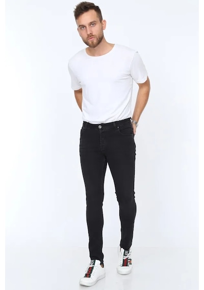 Digital Jeans Erkek Slim Fit Dar Kesim Dar Paça Kot Pantolon Füme Açık Gri