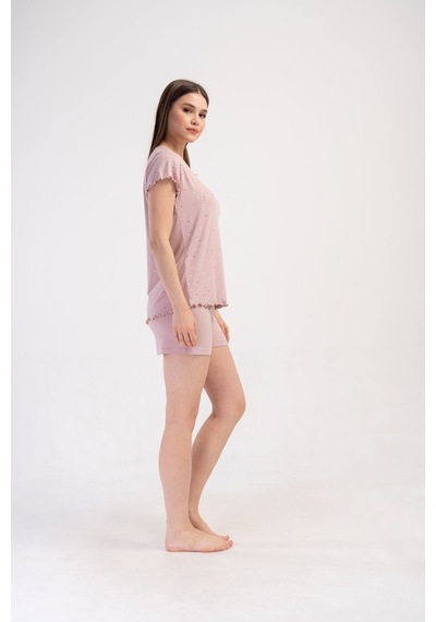 Yake Store Kadın Lyc Vıscon V Yaka Fıyonklu Kısa Kol Bıbılalı Etegı Oval Sort Takım - Rosebloom Pembe Yake Store Kadın Lyc Vıscon V Yaka Fıyonklu Kısa Kol Bıbılalı Etegı Oval Sort Takım - Rosebloom Pembe