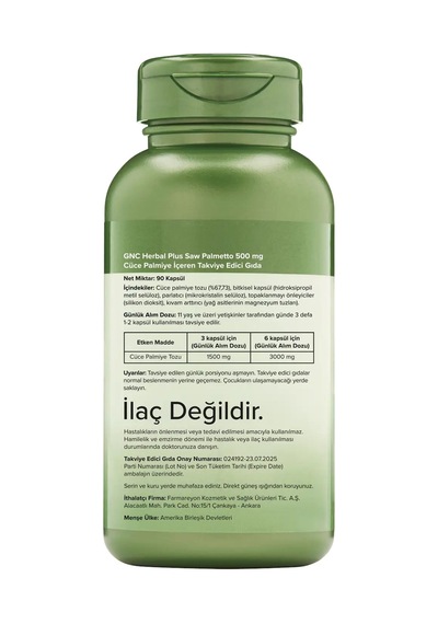 Gnc Herbal Plus Saw Palmetto 90 Kapsül
