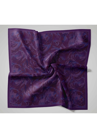 Silk Home Viskon Velora Eşarp Erguvan Mor Desenli Yumuşak Dokulu Tok Duruşlu 90x90 Çok Renkli