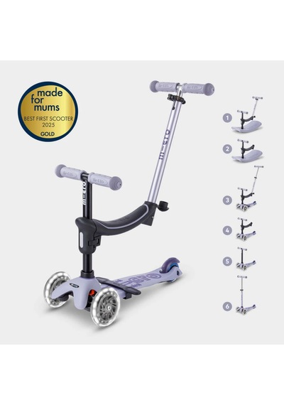 Micro Mini 6 İn 1 Deluxe Rock And Go Led Scooter Lavender Mist Mor