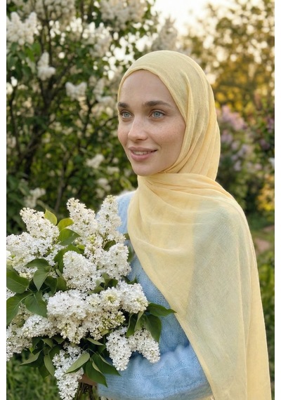 Armanda Organic Touch Viskoz Şal- 3601 Limon Sarısı