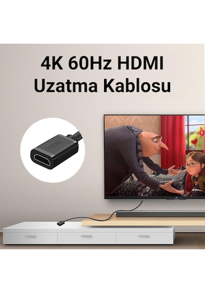 Veggieg 4k 60hz Dişi Erkek Hdmı 2.0 Uzatma Kablosu 2 Metre