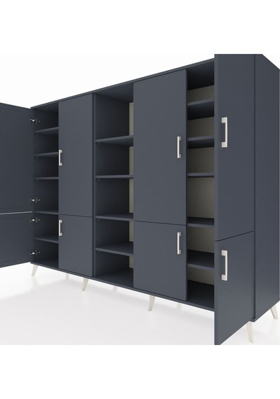 Hyperion Dolap 14 Raflı 8 Kapaklı 220x44x163 Antrasit-antrasit Antrasit-antrasit Hyperion Dolap 14 Raflı 8 Kapaklı 220x44x163 Antrasit-antrasit Antrasit-antrasit