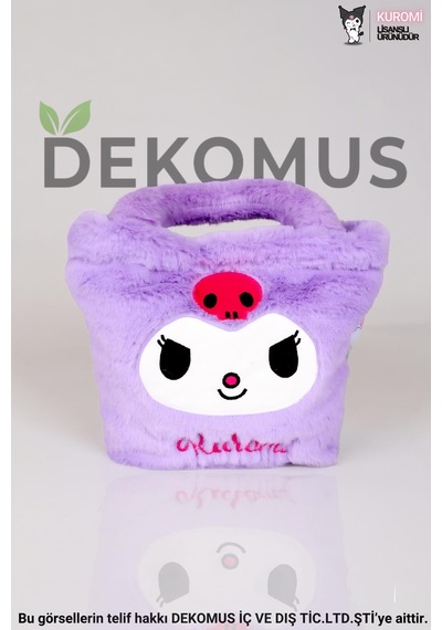 Dekomus İle Lisanslı Yeni Sezon Kuromı Peluş Basıc El Çantası Ve Kol Çantası 2'lisi Altın