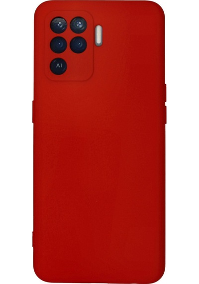 Oppo Reno 5 Lite Uyumlu Kılıf Nano İçi Kadife Silikon - Kırmızı