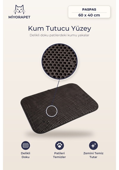 Açık Kedi Tuvaleti Paspas Kürek-siyah