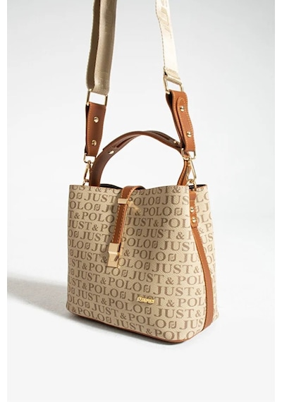 Just Polo Kadın Günlük Kullanıma Uygun Şık El Ve Omuz Çantası Shoulder Bag Vizon - Taba