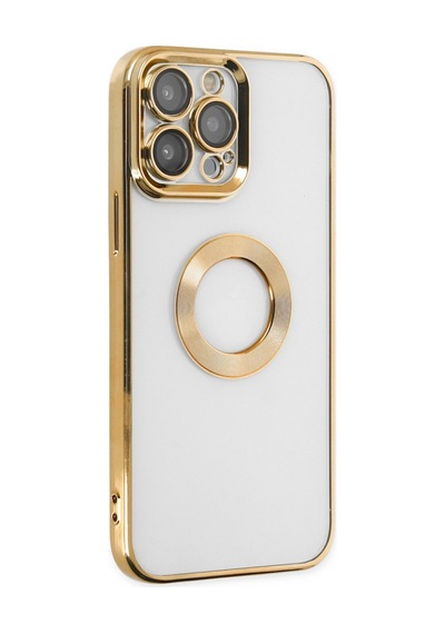 Apple iPhone Uyumlu-  14 Pro Max Kılıf Slot Silikon - Gold