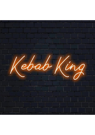 Kebab King Yazılı Neon Tabela Turuncu