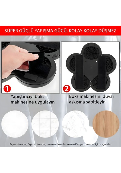 Mdhl Qb-01 Akıllı Müzikli Boks Makinesi Bluetooth Bağlantılı, Led Işıklı, Duvara Monte Antrenman Hedefi