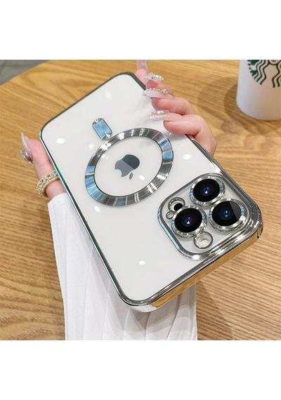 ALLY Apple Uyumlu  iPhone 12 Pro 6.1inç Renkli Kenar Lazer Çerçeveli Magsafe U
