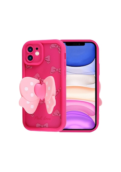 Apple Uyumlu iPhone 11 Kılıf Kamera Korumalı Figür Tasarımlı Zore Kapya Kapak-pembe Koyu Pembe Koyu