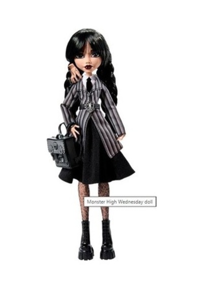 Üniforması İle Wednesday Addams Figürü Ve El Figürü Açık Mavi