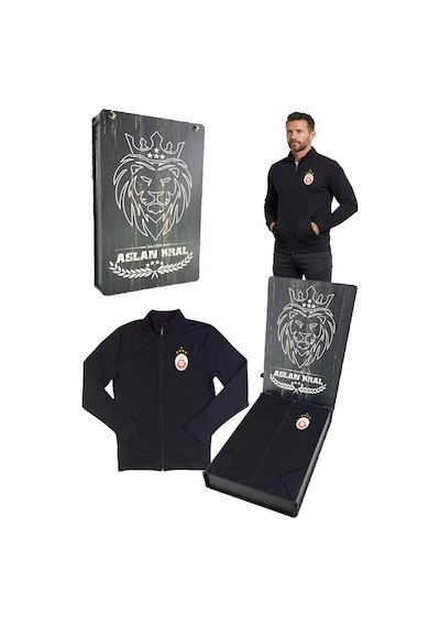 Gsstore Galatasaray Lisanslı 5 Yıldızlı Siyah Balıkçı Yaka Sweat Lazer Kutu Siyah - Antrasit