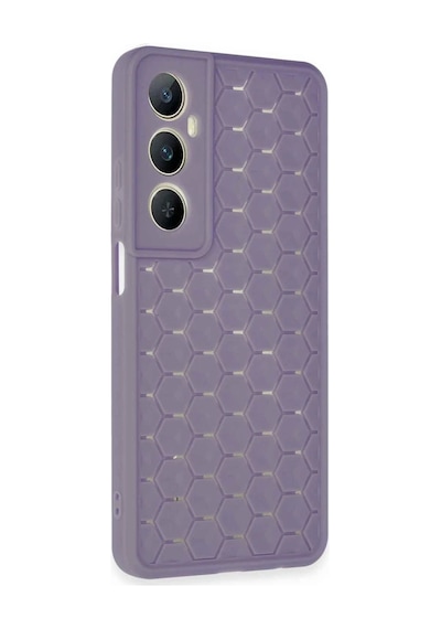 Realme C65 Kılıf Petek Silikon Kapak - Lila 0.2M-Çok Renkli