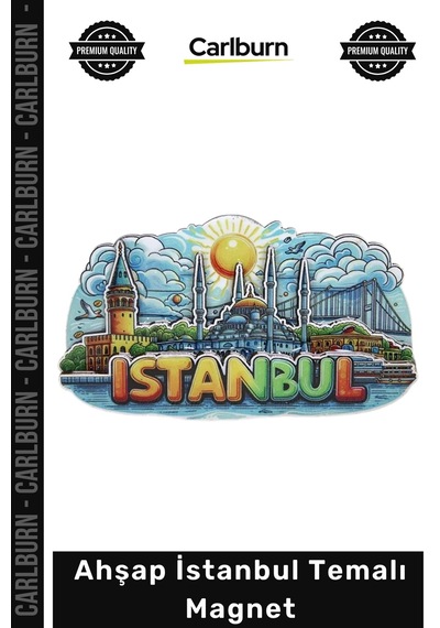 Magnet Hediyelik Dekoratif Buzdolabı Hatıra Katmanlı Boyutlu Şehir Ahşap İstanbul Temalı Magnet
