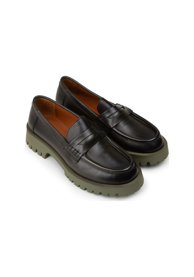 Deery Kadın Yeşil Hakiki Deri Loafer Ayakkabı - 02034zyslc01