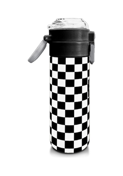 Coral High Kids Siyah Beyaz Dama Desenli Pipetli Ve Direkt İçim Çelik Termos 500 Ml 31877 Siyah - Beyaz