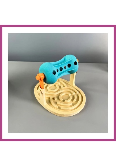 Gees Global 3d Baskı Labirentli Köpek Ve Kedi Zeka Oyuncağı Dönen Ödül Silindirli Yavaş Yeme Aktivite - Turkuaz Krem Gbzs
