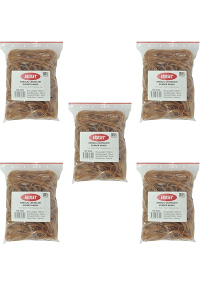 Ekoset 120X3Mm Geniş Kauçuk Paket Ambalaj Lastiği 500 Adet