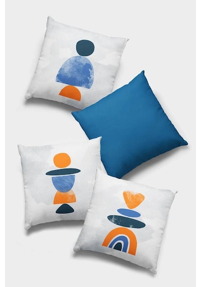 Mavi Modern Çift Taraflı 4'lü Set Kırlent Kılıfı 4kr053n11