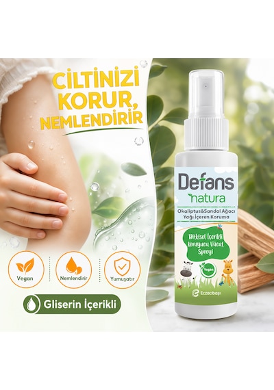 Defans Natura Bitkisel İçerikli Koruyucu Vücut Spreyi 3'lü