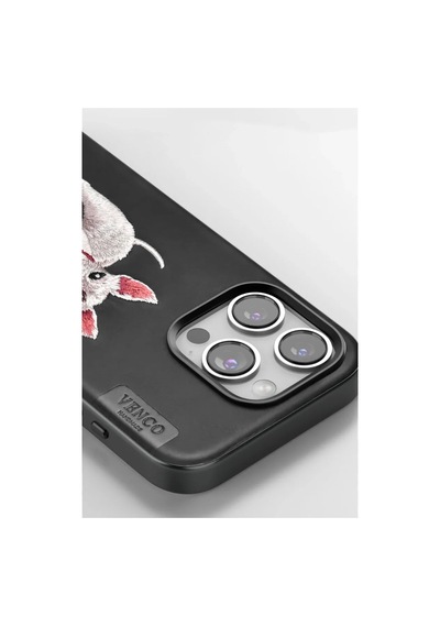 Magicool Venco Apple iPhone Uyumlu 16 Pro Perma Desenli Kapak - Siyah
