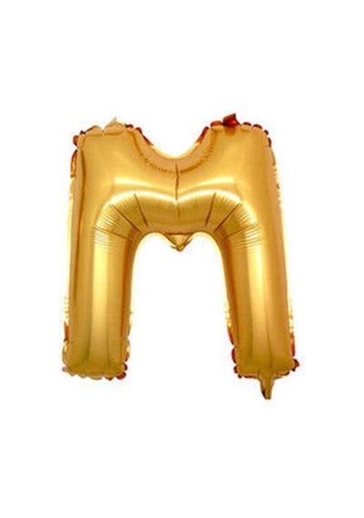 Benim Marifetlerim M Harfi Altın Folyo Balon 40 inch 90 Cm