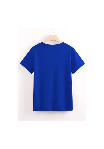 Uyguntarz Unisex Leopar Desenlı Vişne Baskılı Tasarım Tshirt Mavi