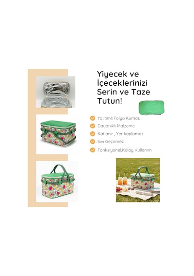 25 Lt Piknik Sepeti 1072 Picnic Bag -327 Karışık/Çok Renkli
