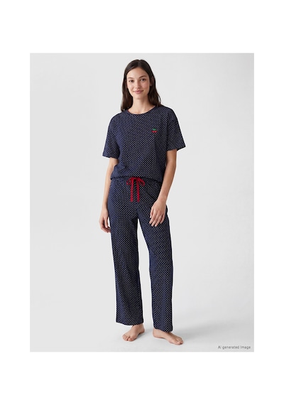 Lcw Young Lacivert Puantiyeli Kadın Pijama Takım