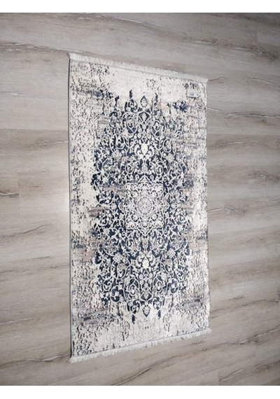 Yamalıhome Bambu Halı 1023Kremlacivert 80X140 Cm Pratik Halı Yamalıhome Bambu Halı 1023Kremlacivert 80X140 Cm Pratik Halı