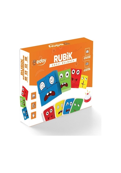 Montessori Eğitici Rubik Emoji Bulmaca Zeka Kutu Oyunu El Becerisi Ve Görsel Zeka Geliştirici Oyun