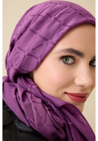 İmannooor İman I Kafes Krem Tencel Pamuk İpek Şal 70x200