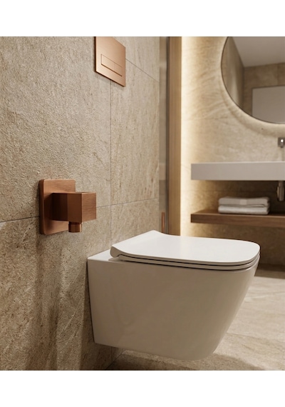 Rose Gold Kare Lüx Taharet Musluğu