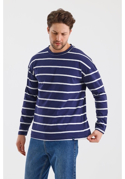 Alexander Gardi Alexandergardı Çizgili Regular Fit Sweatshırt E24-00158 001
