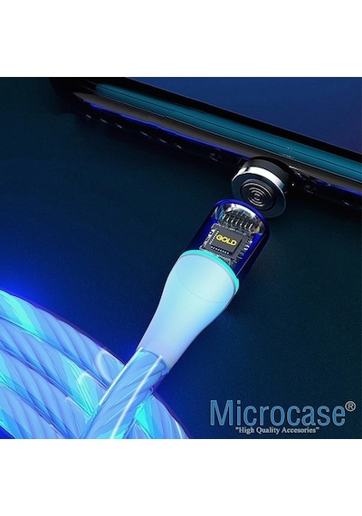 Microcase Type-C Işıklı Manyetik Şarj Kablosu 100 Cm - Al2618