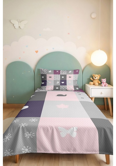 Evimde Bambaşka Pastel Patchwork Gri Kız Çocuk Pike Takımı-lila Pembe Minimal Bebek Odası Yatak Örtüsü-160x220 CM Evimde Bambaşka Pastel Patchwork Gri Kız Çocuk Pike Takımı-lila Pembe Minimal Bebek Odası Yatak Örtüsü-160x220 CM