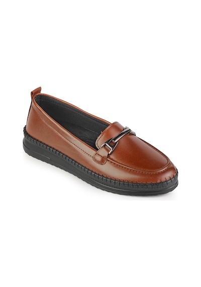 Ern Shoes Kadın Rahat Anatomik İçi Hakiki Deri Tam Ortopedik Ayakkabı Taba