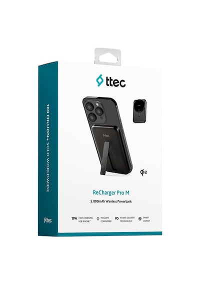 Ttec 2BB226S Recharger Pro M 5.000 mAh Qi2/Magsafe Özellikli 15W Apple Uyumlu iPhone/Android Stantlı Kablosuz Powerbank
