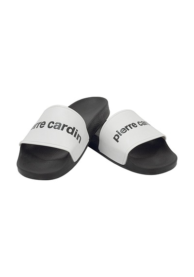 Pierre Cardin Plaj Havuz Deniz Siyah Unisex Terlik Beyaz