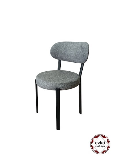 Evko Mobilya Smart Sandalye, Mutfak Salon Sandalyesi, 2 Adet Sandalye, Metal Sandalye, Yemek Sandalyesi, Otel Cafe Restoran Sandalyesi Gri