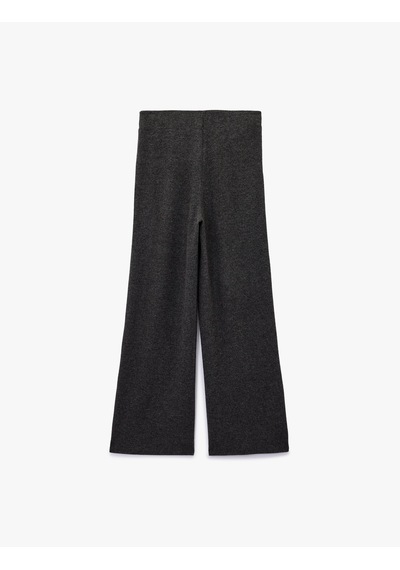 Koton Yırtmaç Detaylı Pileli Yüksek Bel Slim Fit Bol Paça Pantolon Antrasit 7wal40026ık Koton Yırtmaç Detaylı Pileli Yüksek Bel Slim Fit Bol Paça Pantolon Antrasit 7wal40026ık